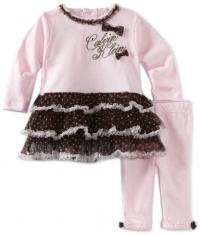 Calvin Klein Baby-Girls Newborn Ruffled Top And Legging, Pink/Brown, 6-9 Months Calvin Klein Baby-Girls Newborn Ruffled Top And Legging, Pink/Brown, 6-9 Months