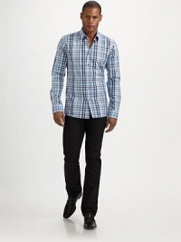 Cool, checked cotton, tailored in a traditional button-down silhouette.ButtonfrontButtoned-down collarCottonMachine washImported Cool, checked cotton, tailored in a traditional button-down silhouette.ButtonfrontButtoned-down collarCottonMachine washImported