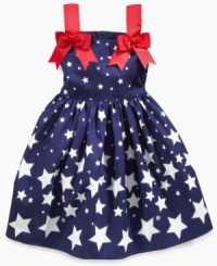 Seeing stars. Day or night, she'll shine against any background in this dress from Bonnie Jean. Seeing stars. Day or night, she'll shine against any background in this dress from Bonnie Jean.