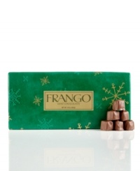 A gift that's as sweet as the season. Frango's famous milk mint chocolate - a favorite for generations - comes ready for giving, pre-wrapped in signature silver paper. A gift that's as sweet as the season. Frango's famous milk mint chocolate - a favorite for generations - comes ready for giving, pre-wrapped in signature silver paper.