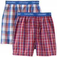 Calvin Klein Underwear Boys 2-7 2 Pack Woven, Plaid, Medium/8-10 Calvin Klein Underwear Boys 2-7 2 Pack Woven, Plaid, Medium/8-10