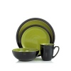 Denby Duets 4-Piece Place Setting, Black/Green