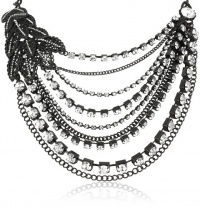 Betsey Johnson Iconic Jet Filigree Leaf Multi-Chain Statement Necklace Betsey Johnson Iconic Jet Filigree Leaf Multi-Chain Statement Necklace
