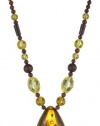 Multicolor Amber Faceted Bead Necklace with Honey Amber Pendant Necklace , 18