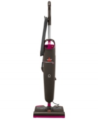 Keep it clean! This powerful wet and dry vac has serious staying power, sucking up pet hair from hard floors, removing 20% more dirt and debris and leaving your home spotless without the use of any chemicals. The versatile swivel head gets in the trickiest corners of your space, and at the pull of a trigger a powerful burst of steam adds the finishing touch. 2-year warranty. Model 46B43. Keep it clean! This powerful wet and dry vac has serious staying power, sucking up pet hair from hard floors, removing 20% more dirt and debris and leaving your home spotless without the use of any chemicals. The versatile swivel head gets in the trickiest corners of your space, and at the pull of a trigger a powerful burst of steam adds the finishing touch. 2-year warranty. Model 46B43.