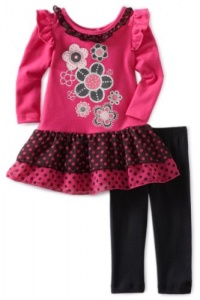 Nannette Baby-girls Infant 2 Piece Floral Dot Legging Set, Charm Peony, 12 Months Nannette Baby-girls Infant 2 Piece Floral Dot Legging Set, Charm Peony, 12 Months