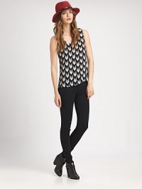 EXCLUSIVELY AT SAKS. An intriguing geometric print highlights this supple sheath with Swiss chiffon detailing. ScoopneckSleevelessChiffon scoopbackFully linedPolyesterMachine washMade in USA of imported fabricModel shown is 5'10 (177cm) wearing US size Small. EXCLUSIVELY AT SAKS. An intriguing geometric print highlights this supple sheath with Swiss chiffon detailing. ScoopneckSleevelessChiffon scoopbackFully linedPolyesterMachine washMade in USA of imported fabricModel shown is 5'10 (177cm) wearing US size Small.
