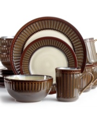Turn any meal into a masterpiece with Gibson's Artiste dinnerware set. A warm palette, classic details and distinct reactive glaze define place settings for the casual table. Turn any meal into a masterpiece with Gibson's Artiste dinnerware set. A warm palette, classic details and distinct reactive glaze define place settings for the casual table.