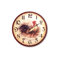 Gifts & Decor Antique Finish Wood Country Rooster Hanging Wall Clock Gifts & Decor Antique Finish Wood Country Rooster Hanging Wall Clock