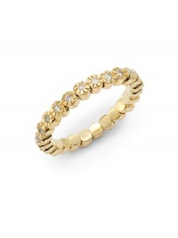 THE LOOKProng eternity design .48 tcw diamond accents14k yellow gold settingTHE MEASUREMENTWidth, about .125ORIGINImported THE LOOKProng eternity design .48 tcw diamond accents14k yellow gold settingTHE MEASUREMENTWidth, about .125ORIGINImported