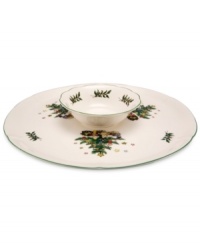 Nothing says cheer like the Happy Holidays chip and dip. Nikko sets a very merry scene in sturdy white ironstone with festively decked trees, colorful stars and scalloped edges. Nothing says cheer like the Happy Holidays chip and dip. Nikko sets a very merry scene in sturdy white ironstone with festively decked trees, colorful stars and scalloped edges.