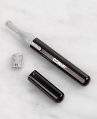 Trim tough-to-reach hairs with the convenient 2-in-1 personal trimmer. Features a two-blade system, including a wide blade for trimming facial hair, that gives you the versatility you need. Compact size perfect for travel. Battery operated. Limited two-year warranty. Trim tough-to-reach hairs with the convenient 2-in-1 personal trimmer. Features a two-blade system, including a wide blade for trimming facial hair, that gives you the versatility you need. Compact size perfect for travel. Battery operated. Limited two-year warranty.