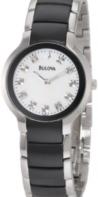 Bulova Women's 98P127 Diamond Black & Silver Ion-Plated Watch Bulova Women's 98P127 Diamond Black & Silver Ion-Plated Watch