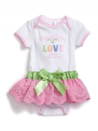 GUESS Romper with Eyelet Skirt, PINK (6/9M) GUESS Romper with Eyelet Skirt, PINK (6/9M)