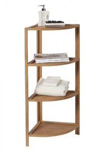 Creative Bath Eco Styles 4-Shelf Corner Tower, Natural/Bamboo
