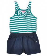 GUESS Striped Romper, GREEN (24M) GUESS Striped Romper, GREEN (24M)
