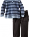 Splendid Littles Baby Boy's Striped Burnout Fleece Sweatshirt, Royal, 12-18