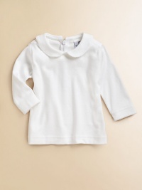 A go-with-anything wardrobe essential, this crisp cotton blouse features a Peter Pan collar and picot trim.Peter Pan collarLong sleevesBack zipperCottonMachine washImported A go-with-anything wardrobe essential, this crisp cotton blouse features a Peter Pan collar and picot trim.Peter Pan collarLong sleevesBack zipperCottonMachine washImported