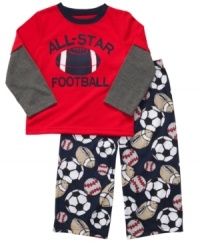 Sweet dreams. He can dream of athletic glory or awesome monster trucks in this sleepwear set from Carter's. Sweet dreams. He can dream of athletic glory or awesome monster trucks in this sleepwear set from Carter's.
