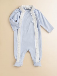 A precious star trim lines the hidden snap closure on this plush cotton one-piece.Crewneck with shirt collarLong sleevesFront snap closureCottonMachine washImported Please note: Number of snaps may vary depending on size ordered. A precious star trim lines the hidden snap closure on this plush cotton one-piece.Crewneck with shirt collarLong sleevesFront snap closureCottonMachine washImported Please note: Number of snaps may vary depending on size ordered.