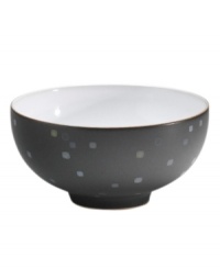 Colorful confetti shines on the Jet Skyline rice bowl like bright city lights. Mix and match with Denby Jet and Jet Stripes to personalize casual tables with modern polish. In microwave- and oven-safe stoneware for easy reheating. Colorful confetti shines on the Jet Skyline rice bowl like bright city lights. Mix and match with Denby Jet and Jet Stripes to personalize casual tables with modern polish. In microwave- and oven-safe stoneware for easy reheating.