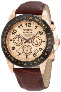 Invicta Men's 10711 Speedway Chronograph Rose Dial Brown Leather Watch Invicta Men's 10711 Speedway Chronograph Rose Dial Brown Leather Watch