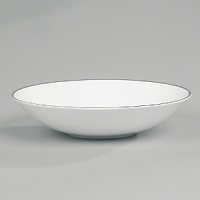 Jasper Conran continues to close the gap between formal dining and casual living. He accents the contemporary beauty of his already popular white bone china range with a touch of formality in the forum of a thin platinum band. To create an interplay of proportions, accent pieces including a plate, a charger, a small pitcher, mug, teacup and saucer, use thick platinum stripes to reinforce the pattern's look of sophisticated elegance. Jasper Conran continues to close the gap between formal dining and casual living. He accents the contemporary beauty of his already popular white bone china range with a touch of formality in the forum of a thin platinum band. To create an interplay of proportions, accent pieces including a plate, a charger, a small pitcher, mug, teacup and saucer, use thick platinum stripes to reinforce the pattern's look of sophisticated elegance.