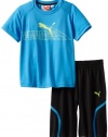 Puma - Kids Boys 2-7 Little Ray Short Set, Blue, 7