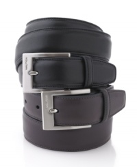 Instantly class up your dress wardrobe with this smooth leather belt from Nautica. Instantly class up your dress wardrobe with this smooth leather belt from Nautica.