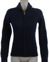 Tommy Hilfiger Womens Full Zip Cable Knit Cardigan Sweater - XL - Navy