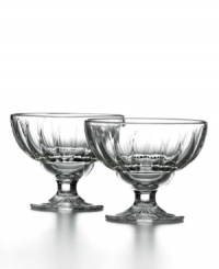 Get a taste of vintage elegance with Gourmet Elise ice cream bowls from French Home. A footed design in luminous, gently fluted glass is the cherry on top of your favorite sundae. Get a taste of vintage elegance with Gourmet Elise ice cream bowls from French Home. A footed design in luminous, gently fluted glass is the cherry on top of your favorite sundae.