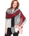 Rock the colorblock trend with this diamond-print wrap from Style&co. that's an exquisite accent for work or weekend.