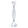 Place a candle and watch the flame dance off the facets of 3,150 crystals encased in this sparkling candleholder. It has a clear crystal base with 18 gleaming facets and silver-tone metal details. Coupled with tea lights or placed individually, these candleholders make your special moments exceptionally memorable and festive.