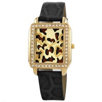 Golden Classic Women's 2217_goldblack Safari Dame Rectangle Rhinestone Leather Watch Golden Classic Women's 2217_goldblack Safari Dame Rectangle Rhinestone Leather Watch
