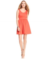 In hot hue, this Vince Camuto A-line dress packs a pretty punch for a summer soiree! In hot hue, this Vince Camuto A-line dress packs a pretty punch for a summer soiree!