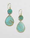 From the Polished Rock Candy® Collection. Bold turquoise set in radiant 18k gold in a chic dual drop shape. 18k goldTurquoiseDrop, about 2.2Hook backImported 