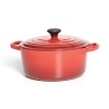 For nearly a century, Le Creuset has handcrafted enameled cast iron cookware of superlative quality, durability and versatility. A cooking staple, the round French oven offers exceptional heat distribution and retention for unsurpassed broiling, braising, slow cooking and sautéing and its size easily accommodates large roasts and poultry.