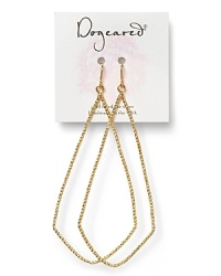 Your outfit's complete with a bit of gold-dipped sparkle, courtesy of Dogeared's teardrop-shaped swing earrings. Your outfit's complete with a bit of gold-dipped sparkle, courtesy of Dogeared's teardrop-shaped swing earrings.