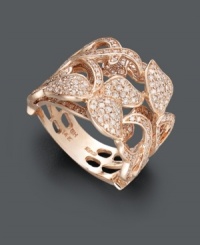 Let nature inspire your look. This beautiful Effy Collection design features a fluid design of flowers and leaves adorned with sparkling, round cut diamonds (9/10 ct. t.w.). Crafted in 14k rose gold. Let nature inspire your look. This beautiful Effy Collection design features a fluid design of flowers and leaves adorned with sparkling, round cut diamonds (9/10 ct. t.w.). Crafted in 14k rose gold.