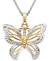 A timeless symbol of happiness and life, this beautiful pendant features a butterfly crafted in 14k gold. Approximate length: 18 inches. Approximate drop: 1 inch. A timeless symbol of happiness and life, this beautiful pendant features a butterfly crafted in 14k gold. Approximate length: 18 inches. Approximate drop: 1 inch.