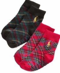 Prep his feet with a dose of plaid and these comfy crew socks from Ralph Lauren. Prep his feet with a dose of plaid and these comfy crew socks from Ralph Lauren.