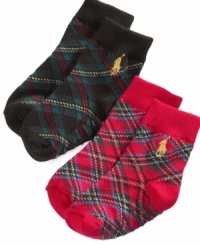 Prep his feet with a dose of plaid and these comfy crew socks from Ralph Lauren.