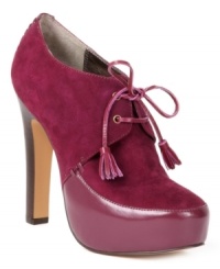 Crazy tall and majorly cute. FALCHI by Falchi's Lauren shooties have a smooth round toe and a lace-up vamp that's topped with cool leather tassels. Crazy tall and majorly cute. FALCHI by Falchi's Lauren shooties have a smooth round toe and a lace-up vamp that's topped with cool leather tassels.