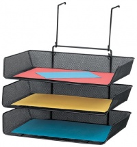 Fellowes Mesh Partition Additions Triple Tray, Side Load, Letter Size, Black (75902) Fellowes Mesh Partition Additions Triple Tray, Side Load, Letter Size, Black (75902)
