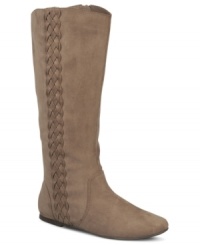 Fergalicious' Tracy Too tall boots are made of smooth microfiber and decorated with a delightful braid that climbs up the side of the shaft. Fergalicious' Tracy Too tall boots are made of smooth microfiber and decorated with a delightful braid that climbs up the side of the shaft.