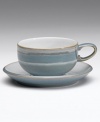This tea cup or coffee cup has lasting durability with handmade charm. The Azure collection from Denby is made from sturdy stoneware and hand-painted in mix and match patterns for a look unique to you.
