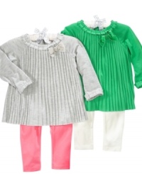 She'll look put-together and pretty in this tunic and leggings set by First Impressions. She'll look put-together and pretty in this tunic and leggings set by First Impressions.