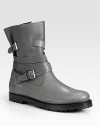 Rugged yet refined, rendered in smooth, sleek leather with metal buckle detail.Leather upperLug soleMade in Italy