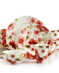Romance blossoms in the Alicia dinnerware set, featuring dainty scalloped edges and allover florals in white porcelain from 222 Fifth. Peek inside the bowls for even more blooms. Romance blossoms in the Alicia dinnerware set, featuring dainty scalloped edges and allover florals in white porcelain from 222 Fifth. Peek inside the bowls for even more blooms.