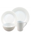 Make a bold impact with the understated Fretwork dinnerware set. A matte geometric pattern contrasts glossy porcelain, giving white-on-white place settings a sense of chic dimension. From Nikko.